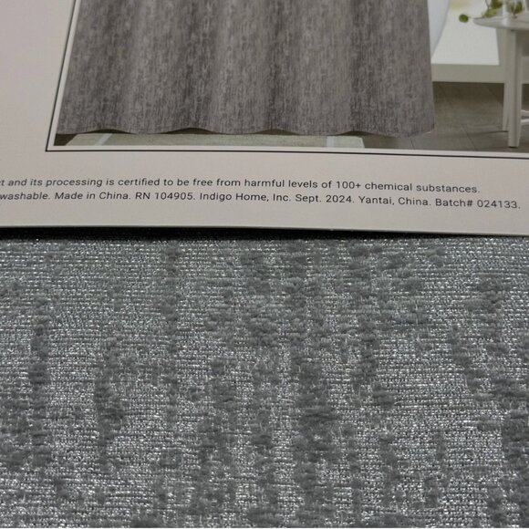 Rachel Zoe Luxury Gray Silver Chenille SHOWER CURTAIN Holidays Christmas Elegant - Picture 8 of 10